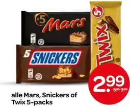 Spar alle Mars, Snickers of Twix aanbieding