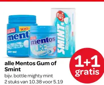 Spar alle Mentos Gum of Smint aanbieding