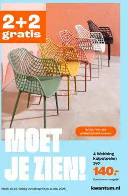 Kwantum 4 Webbing kuipstoelen aanbieding