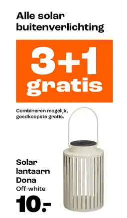 Kwantum Solar lantaarn Dona Off-white aanbieding