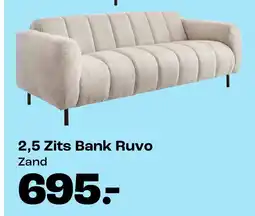 Kwantum 2,5 Zits Bank Ruvo Zand aanbieding