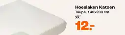 Kwantum Hoeslaken Katoen Taupe aanbieding