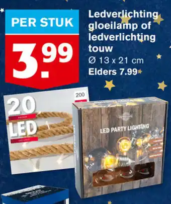 Hoogvliet Ledverlichting gloeilamp of ledverlichting touw aanbieding