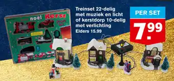 Hoogvliet Treinset 22-delig met muziek en licht of kerstdorp 10-delig met verlichting aanbieding