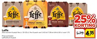 Vomar Voordeelmarkt Leffe 6*300/330ml aanbieding