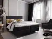 Bol.com Boxspring met Opbergruimte Milou - 180x200 cm - Bonellvering - Stof Antraciet - Opberg Bed aanbieding