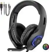 Bol.com EasySMX VIP-002S Over-ear gaming headset met microfoon en RGB LED verlichting zwart aanbieding