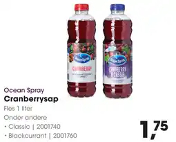 HANOS Ocean Spray Cranberrysap aanbieding