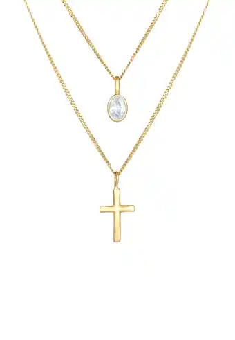 Douglas Elli Dames Laag Kruis Hanger Geloof Trend met Zirkonia Kristallen in 925 Sterling Zilver aanbieding