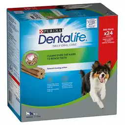Zooplus 24 Sticks voor Middelgrote Honden Purina Dentalife Tandverzorgingssnacks aanbieding