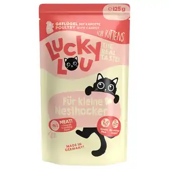Zooplus 16x 125g Lucky Lou Lifestage Kitten Gevogelte Kattenvoer Nat aanbieding