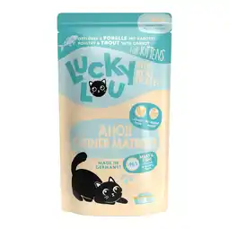 Zooplus 16x 125g Lucky Lou Lifestage Kitten Gevogelte & Forel Kattenvoer Nat aanbieding