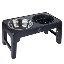 Zooplus TIAKI 4-voudig in hoogte verstelbare dubbele voerbak 1,2 l, ca.L44xB24xH8cm hond aanbieding