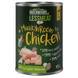 Zooplus 6 x 400 g Greenwoods Less Meat Kip Honden Natvoer aanbieding
