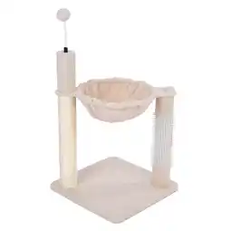 Zooplus TIAKI Shearly krabpaal met hangmat beige kat aanbieding