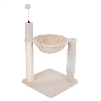 Zooplus TIAKI Shearly krabpaal met hangmat beige kat aanbieding
