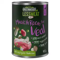 Zooplus 6 x 400 g Greenwoods Less Meat Kalf Honden Natvoer aanbieding