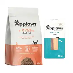 Zooplus 350 g - 400 g Applaws droogvoer voor katten + 30 g kattenlende Tonijn Snack gratis! aanbieding