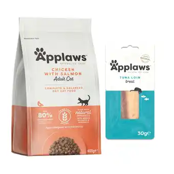 Zooplus 350 g - 400 g Applaws droogvoer voor katten + 30 g kattenlende Tonijn Snack gratis! aanbieding