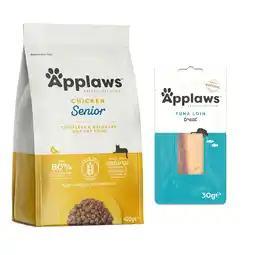 Zooplus 350 g - 400 g Applaws droogvoer voor katten + 30 g kattenlende Tonijn Snack gratis! aanbieding