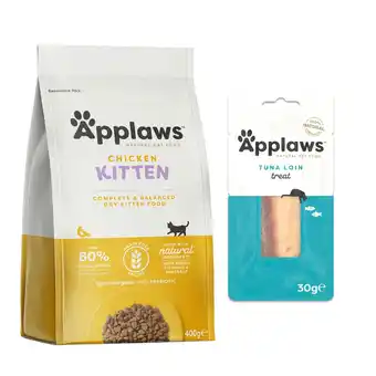 Zooplus 350 g - 400 g Applaws droogvoer voor katten + 30 g kattenlende Tonijn Snack gratis! aanbieding