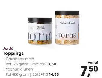 HANOS Jordà Toppings aanbieding