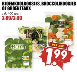 De Boerenschuur Bloemkoolroosjes, broccoliroosjes of groentemix aanbieding