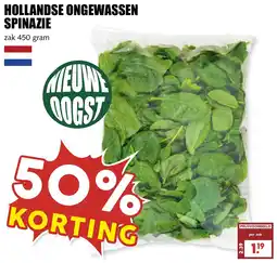 De Boerenschuur Hollandse ongewassen spinazie aanbieding