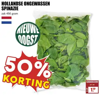 De Boerenschuur Hollandse ongewassen spinazie aanbieding
