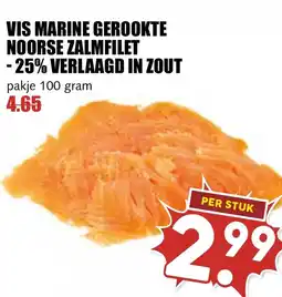 De Boerenschuur Vis marine gerookte noorse zalmfilet -25% verlaagd in zout pakje 100 gram 4.65 aanbieding