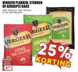 De Boerenschuur Vergeer plakken, stukken of geraspte kaas aanbieding