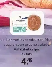 Albert Heijn AH Zalmburger, 2 stuks aanbieding