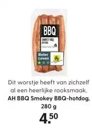 Albert Heijn AH BBQ Smokey BBQ-hotdog. 280 g aanbieding