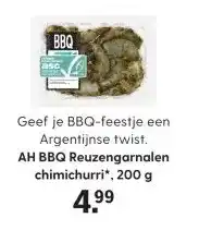Albert Heijn AH BBQ Reuzengarnalen chimichurri*, 200 g aanbieding