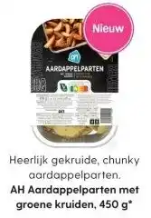 Albert Heijn AH Aardappelparten met groene kruiden, 450 g* aanbieding