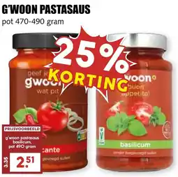 De Boerenschuur g'woon pastasaus basilicum, aanbieding