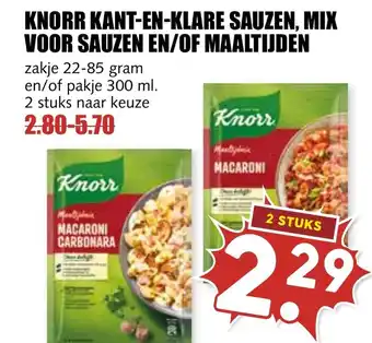 De Boerenschuur Knorr kant-en-klare sauzen, mix voor sauzen en/of maaltijden aanbieding