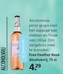 Albert Heijn Free Feather Rosé Alcoholvrij, 75 cl aanbieding