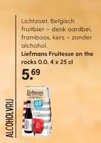 Albert Heijn Liefmans Fruitesse on the rocks 0.0, 4 x 25 cl aanbieding