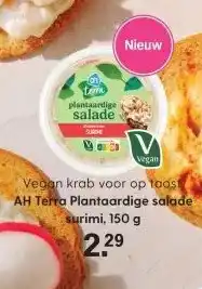 Albert Heijn AH Terra Plantaardige salade surimi, 150 g aanbieding