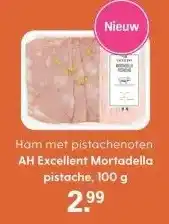 Albert Heijn AH Excellent Mortadella pistache, 100 g aanbieding