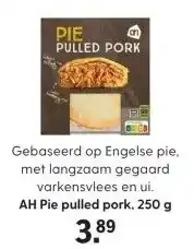 Albert Heijn AH Pie pulled pork, 250 g aanbieding