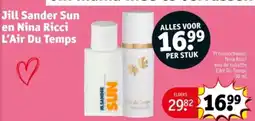 Kruidvat Jill Sander Sun en Nina Ricci L'Air Du Temps aanbieding