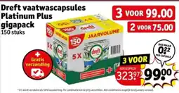 Kruidvat Dreft vaatwascapsules Platinum Plus gigapack aanbieding