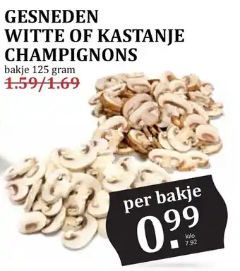 De Boerenschuur Gesneden witte of kastanje champignons aanbieding