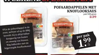 De Boerenschuur Pofaardappelen met knoflooksaus aanbieding