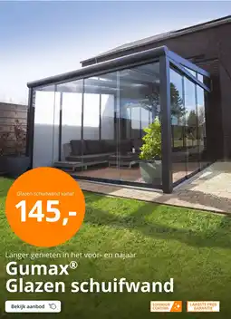 Tuinmaximaal Glazen schuifwand aanbieding