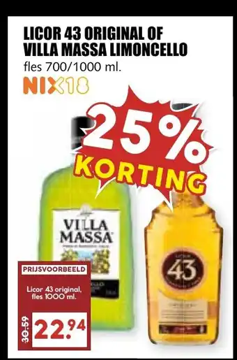 De Boerenschuur Licor 43 original of villa massa limoncello aanbieding