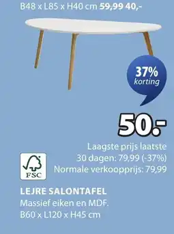 Jysk LEJRE SALONTAFEL aanbieding