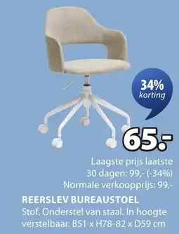 Jysk Reerslev bureaustoel aanbieding
